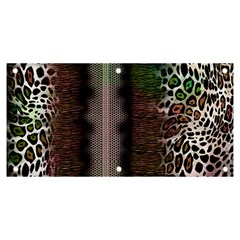 Leopard Animal Shawl Honeycomb Banner And Sign 6  X 3  by Vaneshop