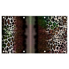 Leopard Animal Shawl Honeycomb Banner And Sign 7  X 4  by Vaneshop