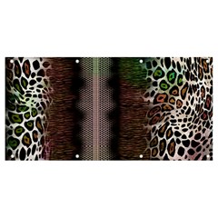 Leopard Animal Shawl Honeycomb Banner And Sign 8  X 4  by Vaneshop