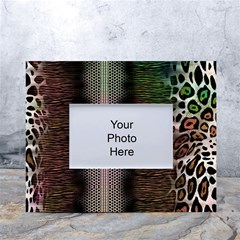 Leopard Animal Shawl Honeycomb White Tabletop Photo Frame 4 x6  by Vaneshop