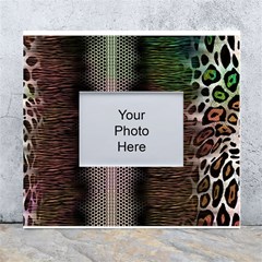 Leopard Animal Shawl Honeycomb White Wall Photo Frame 5  X 7  by Vaneshop