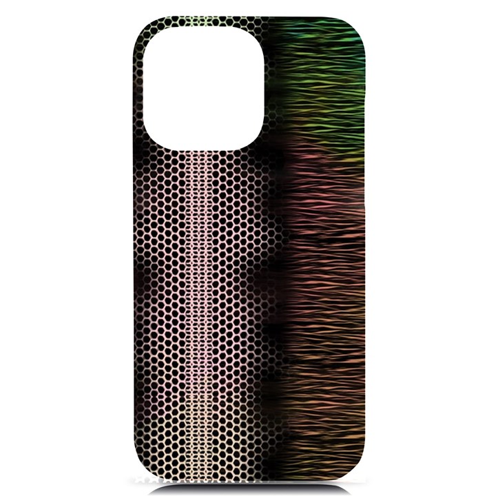 Leopard Animal Shawl Honeycomb iPhone 14 Pro Max Black UV Print Case