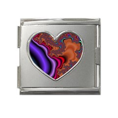 Colorful Piece Abstract Mega Link Heart Italian Charm (18mm) by Vaneshop