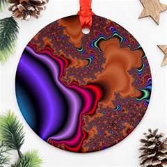 Colorful Piece Abstract Round Ornament (two Sides) by Vaneshop