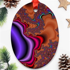 Colorful Piece Abstract Oval Ornament (two Sides) by Vaneshop