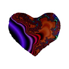 Colorful Piece Abstract Standard 16  Premium Flano Heart Shape Cushions by Vaneshop