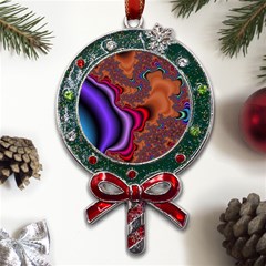 Colorful Piece Abstract Metal X mas Lollipop With Crystal Ornament