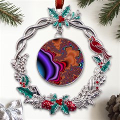 Colorful Piece Abstract Metal X mas Wreath Holly Leaf Ornament