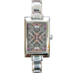 Mandala Decoration Floral Flower Rectangle Italian Charm Watch by Vaneshop