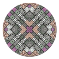 Mandala Decoration Floral Flower Magnet 5  (round) by Vaneshop