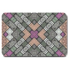 Mandala Decoration Floral Flower Large Doormat by Vaneshop