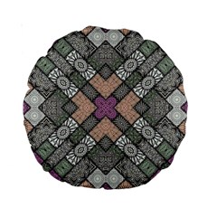 Mandala Decoration Floral Flower Standard 15  Premium Round Cushions by Vaneshop