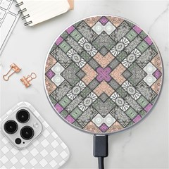 Mandala Decoration Floral Flower Wireless Fast Charger(white) by Vaneshop