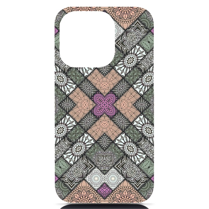 Mandala Decoration Floral Flower iPhone 14 Pro Black UV Print Case