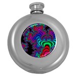 Abstract Piece Color Round Hip Flask (5 oz) Front