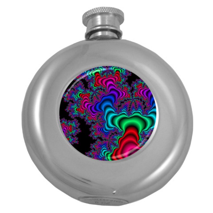 Abstract Piece Color Round Hip Flask (5 oz)