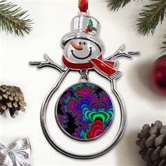 Abstract Piece Color Metal Snowman Ornament