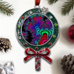 Abstract Piece Color Metal X mas Lollipop With Crystal Ornament