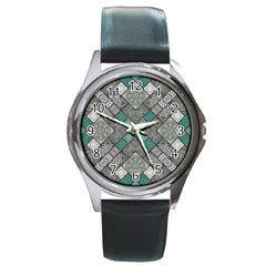 Mandala Decoration Flora Floral Flower Round Metal Watch