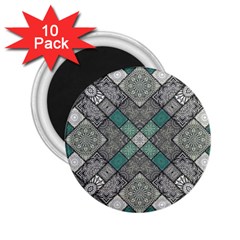 Mandala Decoration Flora Floral Flower 2 25  Magnets (10 Pack) 