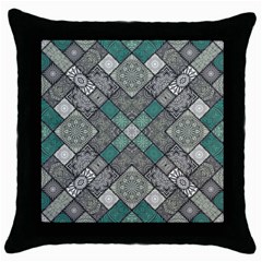 Mandala Decoration Flora Floral Flower Throw Pillow Case (black) by Vaneshop