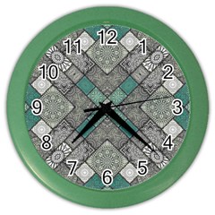 Mandala Decoration Flora Floral Flower Color Wall Clock by Vaneshop