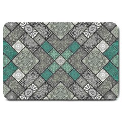 Mandala Decoration Flora Floral Flower Large Doormat by Vaneshop