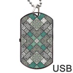 Mandala Decoration Flora Floral Flower Dog Tag USB Flash (One Side) Front