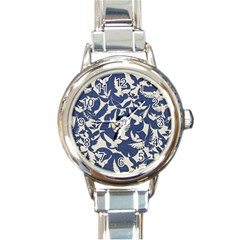 Bird Animal Animal Background Round Italian Charm Watch