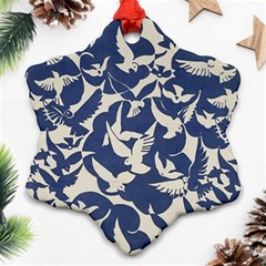 Bird Animal Animal Background Snowflake Ornament (two Sides) by Vaneshop