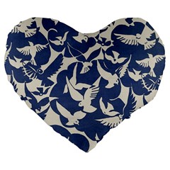 Bird Animal Animal Background Large 19  Premium Heart Shape Cushions by Vaneshop