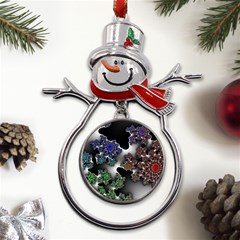 Piece Graphic Metal Snowman Ornament