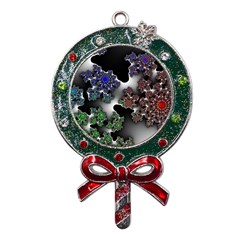 Piece Graphic Metal X mas Lollipop With Crystal Ornament