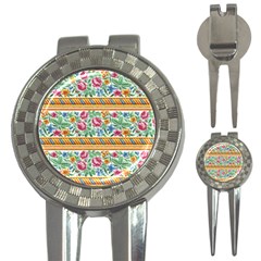 Flower Fabric Design 3-in-1 Golf Divots by Vaneshop