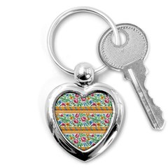 Flower Fabric Design Key Chain (heart) by Vaneshop