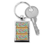 Flower Fabric Design Key Chain (Rectangle) Front