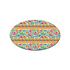 Flower Fabric Design Sticker Oval (100 Pack) by Vaneshop