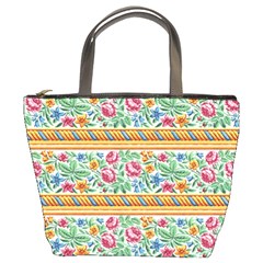 Flower Fabric Design Bucket Bag