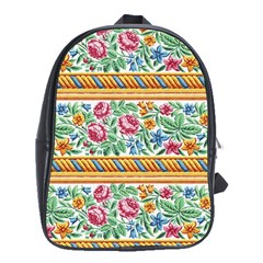 Flower Fabric Design School Bag (xl) by Vaneshop