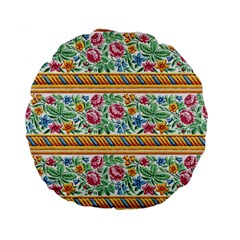 Flower Fabric Design Standard 15  Premium Flano Round Cushions by Vaneshop