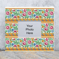 Flower Fabric Design White Wall Photo Frame 5  X 7  by Vaneshop