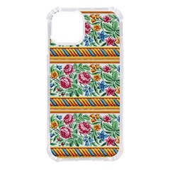 Flower Fabric Design Iphone 14 Tpu Uv Print Case