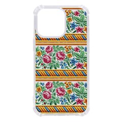 Flower Fabric Design Iphone 13 Pro Tpu Uv Print Case