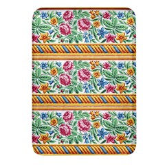 Flower Fabric Design Rectangular Glass Fridge Magnet (4 Pack)