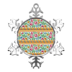 Flower Fabric Design Metal Small Snowflake Ornament