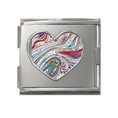 Abstract Background Ornamental Mega Link Heart Italian Charm (18mm)