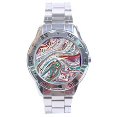 Abstract Background Ornamental Stainless Steel Analogue Watch by Vaneshop