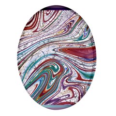 Abstract Background Ornamental Oval Glass Fridge Magnet (4 Pack)