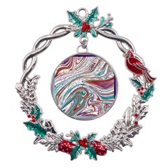 Abstract Background Ornamental Metal X mas Wreath Holly Leaf Ornament