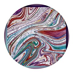 Abstract Background Ornamental Round Glass Fridge Magnet (4 Pack)